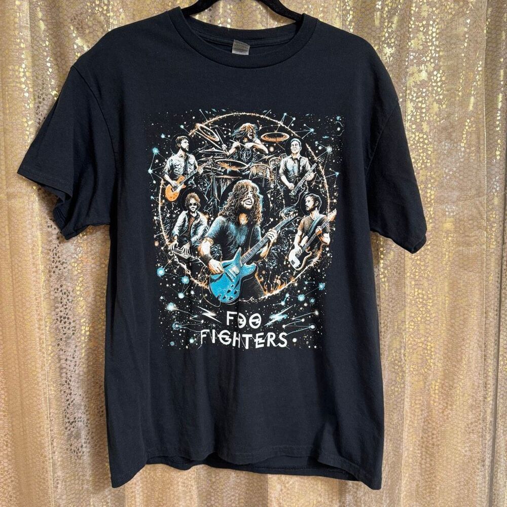Gildan Foo Fighters Cosmic 2021 Tour Shirt Black Rock Alternative Large
